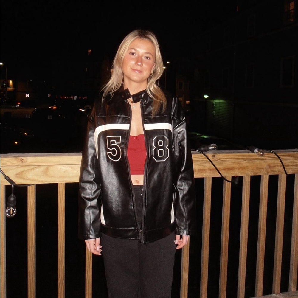 Black leather jacket